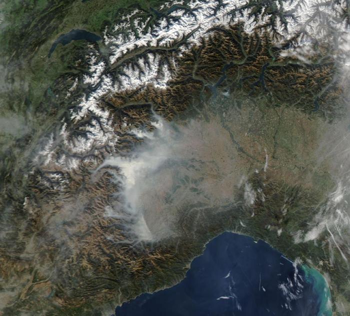 Visione satellitare incendi in Piemonte