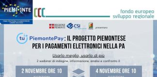 PiemontePAY indagine ANCI Piemonte 2 e 4 novembre