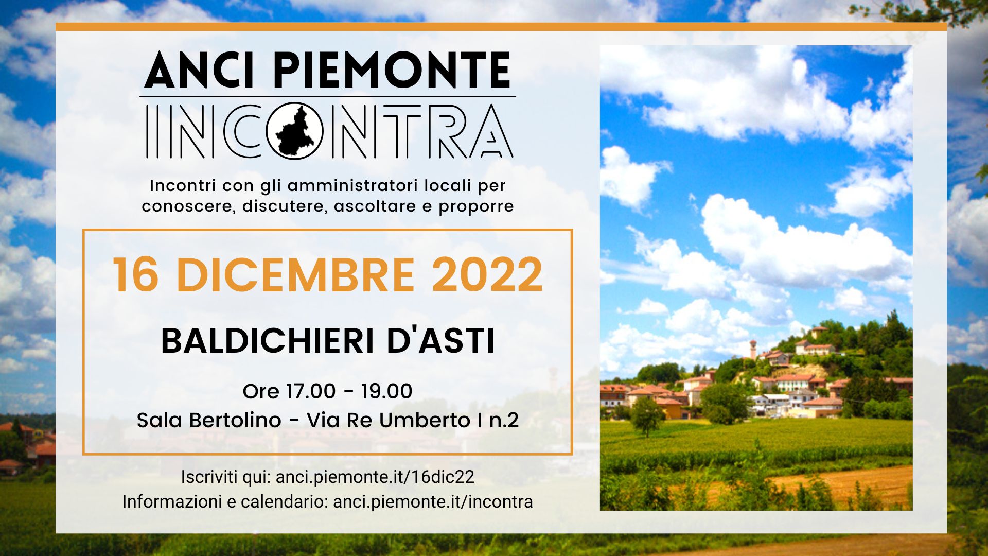 ANCI Piemonte Incontra - 16 dicembre 2022 - Baldichieri d'Asti