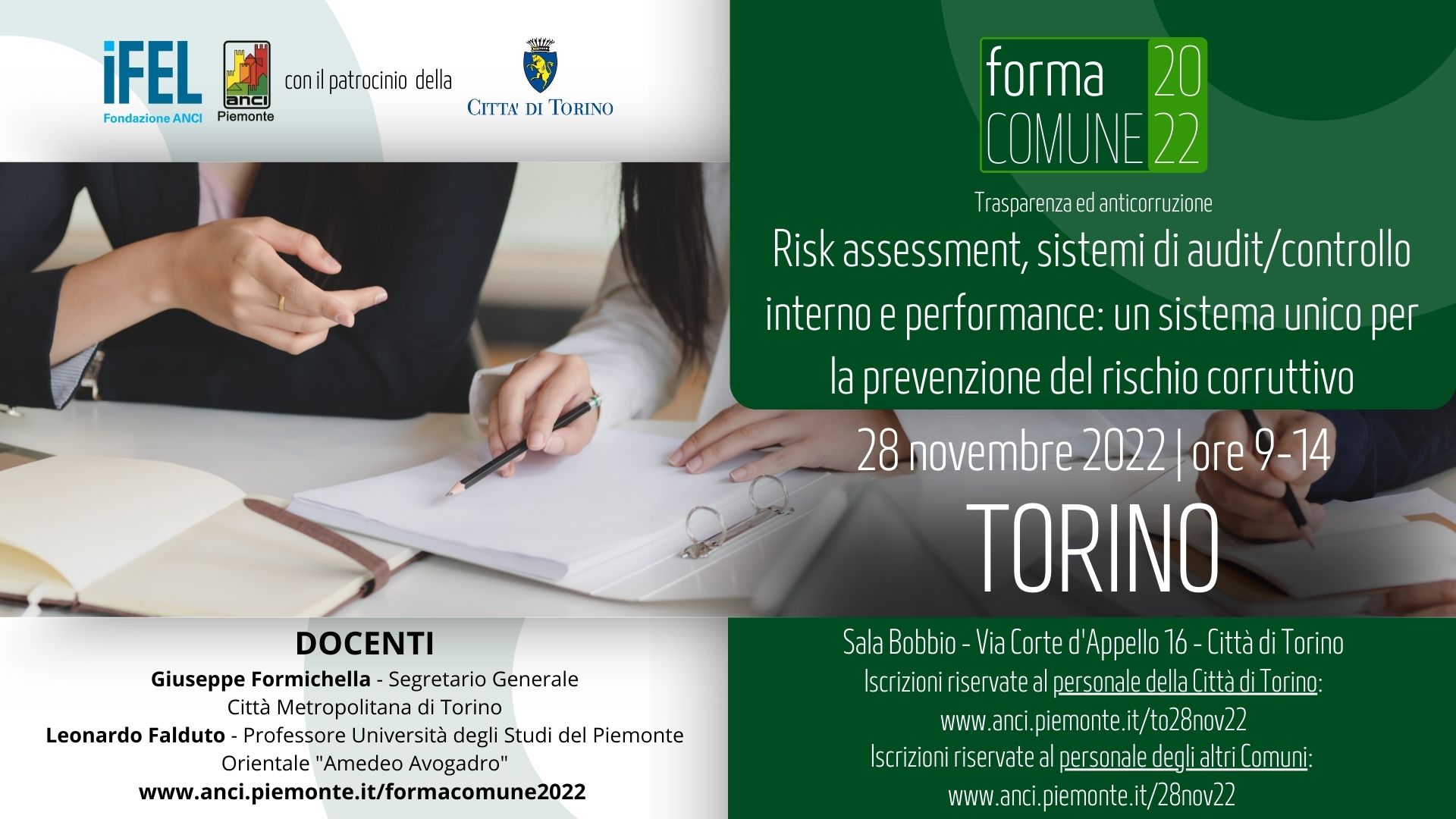 Forma COMUNE 2022 - Anticorruzione e antiriciclaggio - Torino 28 novembre 2022